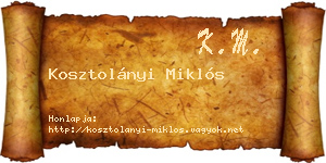 Kosztolányi Miklós névjegykártya