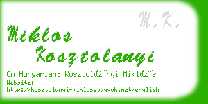 miklos kosztolanyi business card